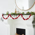 Hand Felted Wool Christmas Garland - Red, Maroon, and Cream Balls - 6' - ARCADIA HOME